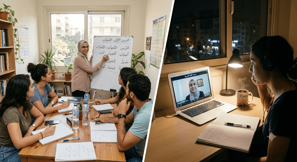 Comparing Cairo vs Alexandria vs online Arabic classes with a native teacher"