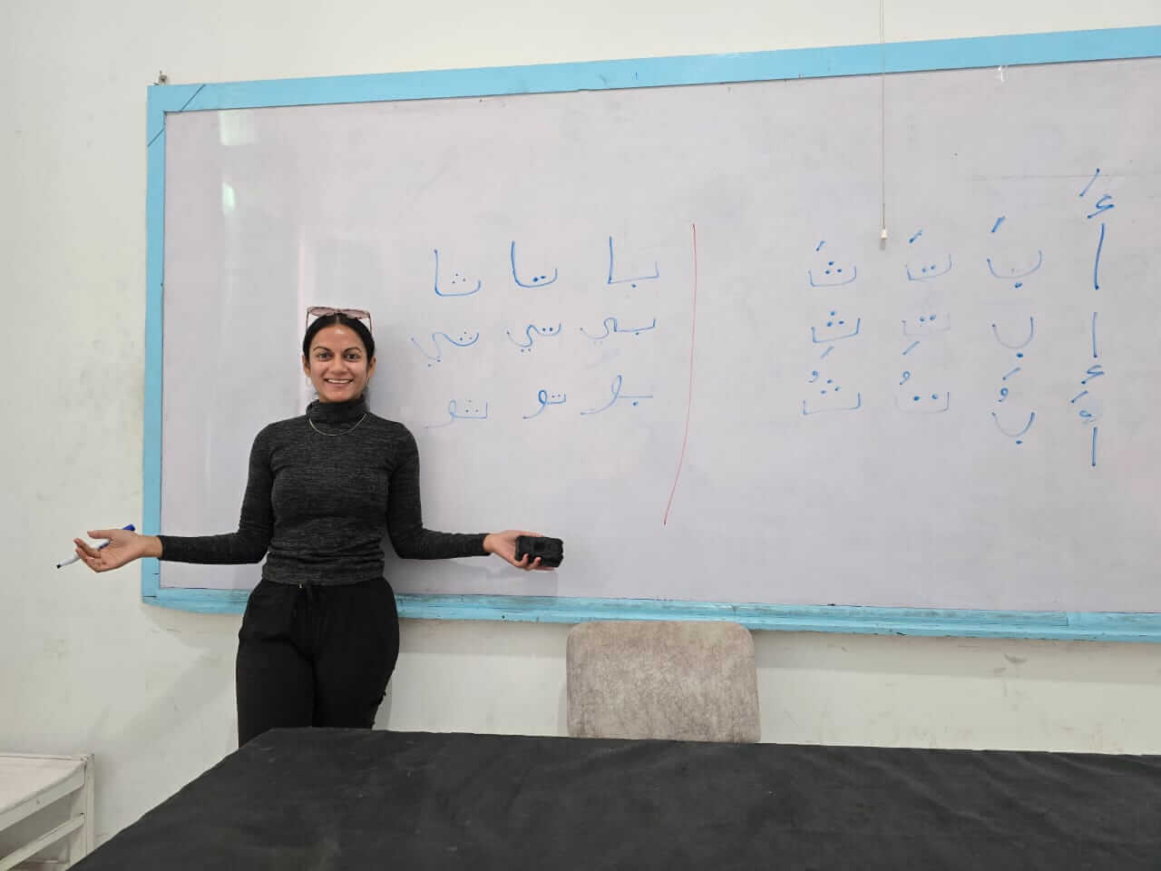 A student practicing Arabic conversation with an eArabicLearning instructor